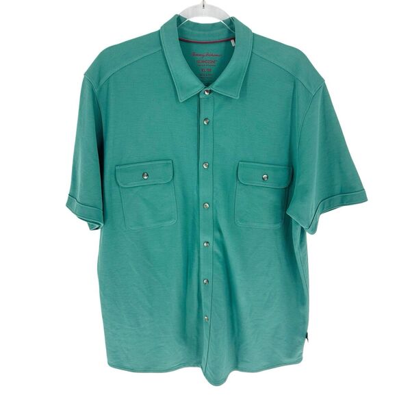 Tommy Bahama Shirt Mens XL Green Island Zone Camp Short Sleeve Button Down - Picture 1 of 16